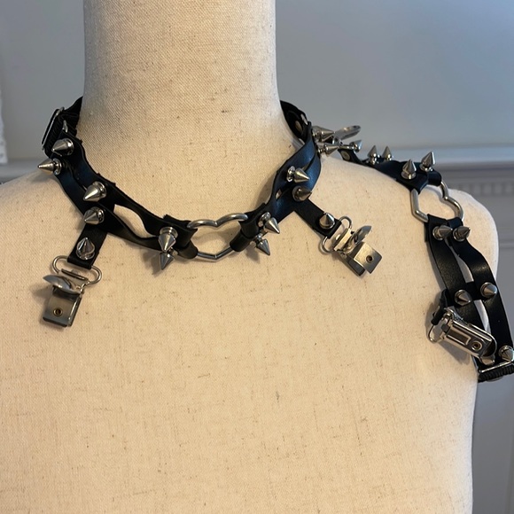 Accessories Set Of Faux Leather Heart Garter Belts Poshmark